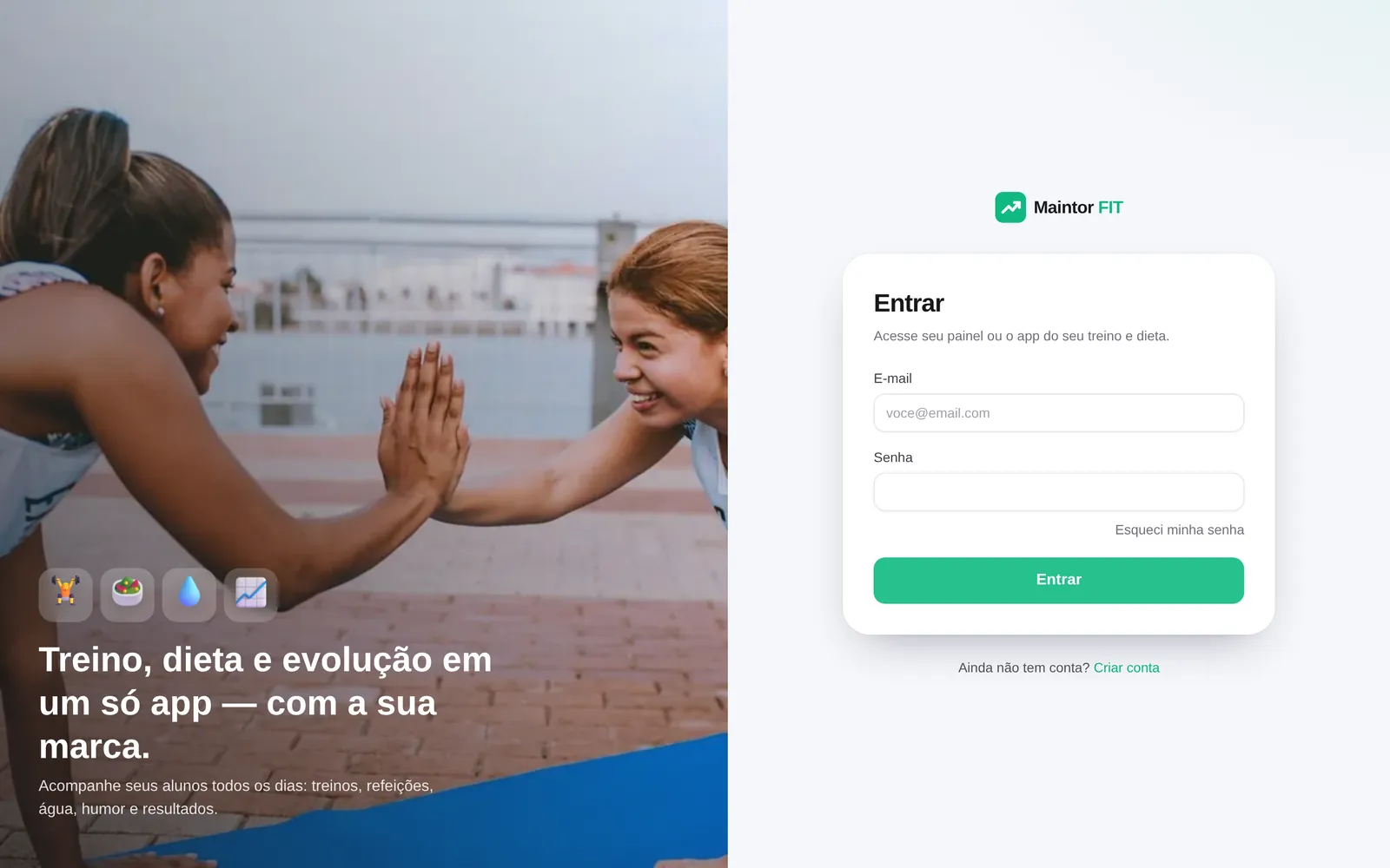Portal do parceiro com indicados, comissões e link de indicação